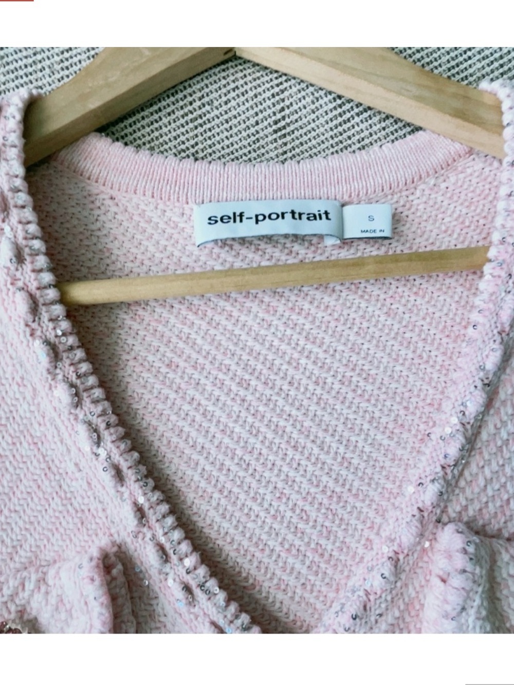 Self-Portrait Pale Pink Tweed Mini Dress - Picture 4 of 8